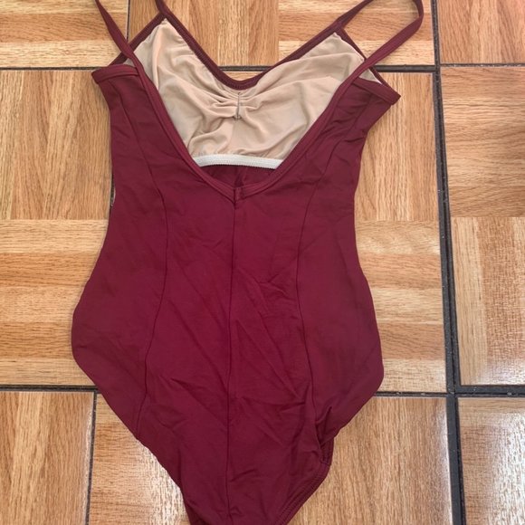 Motionwear Burgundy Princess Seam Camisole Adult Leotard - Picture 2 of 5